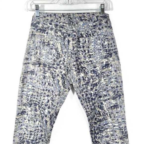 Cabi Camouflage Print Blue Gray Skinny Full Length Ankle Pants Size 4 - Picture 8 of 13